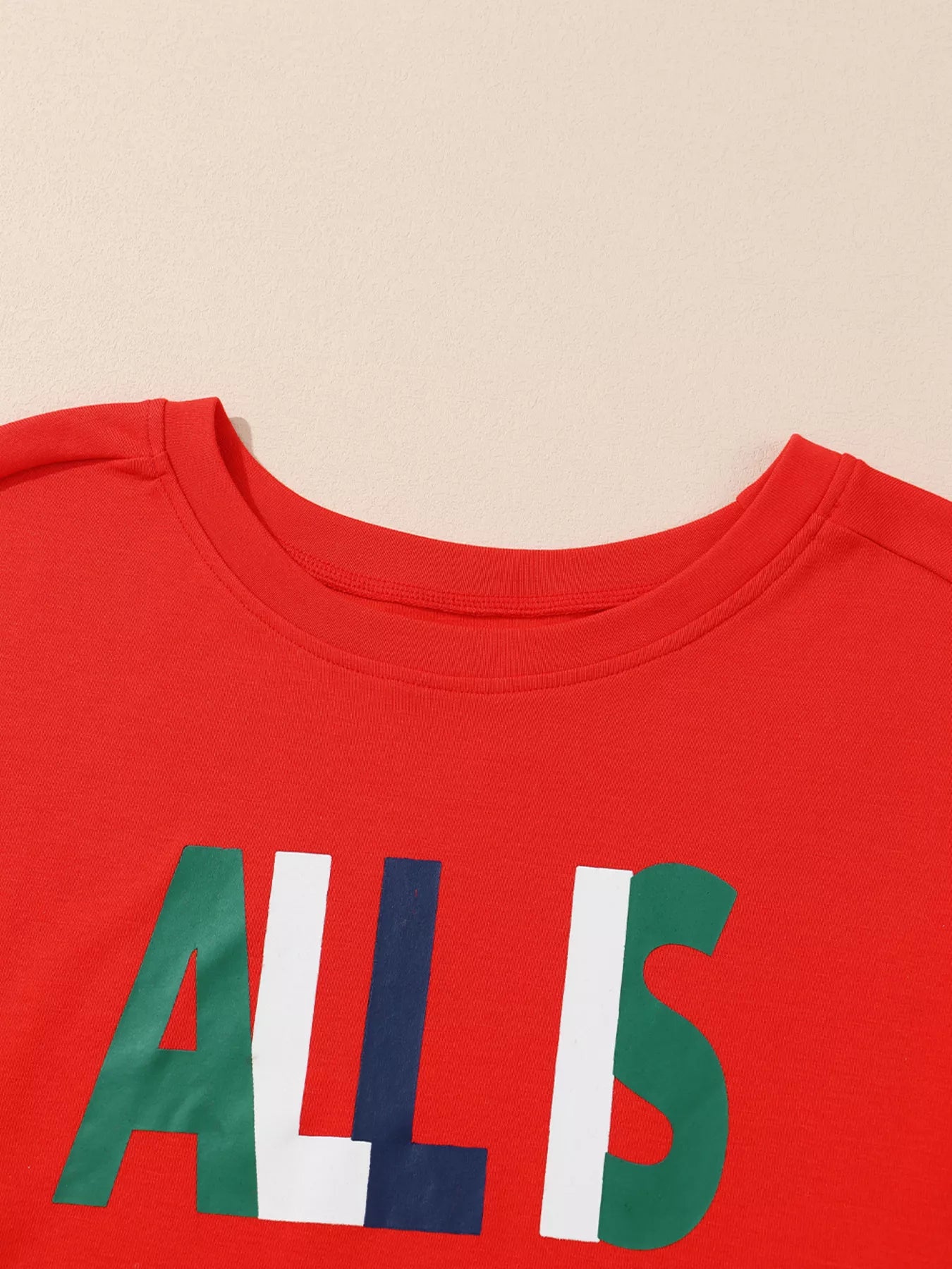 ALL IS BRIGHT Graphic Christmas Plaid Pajamas Set