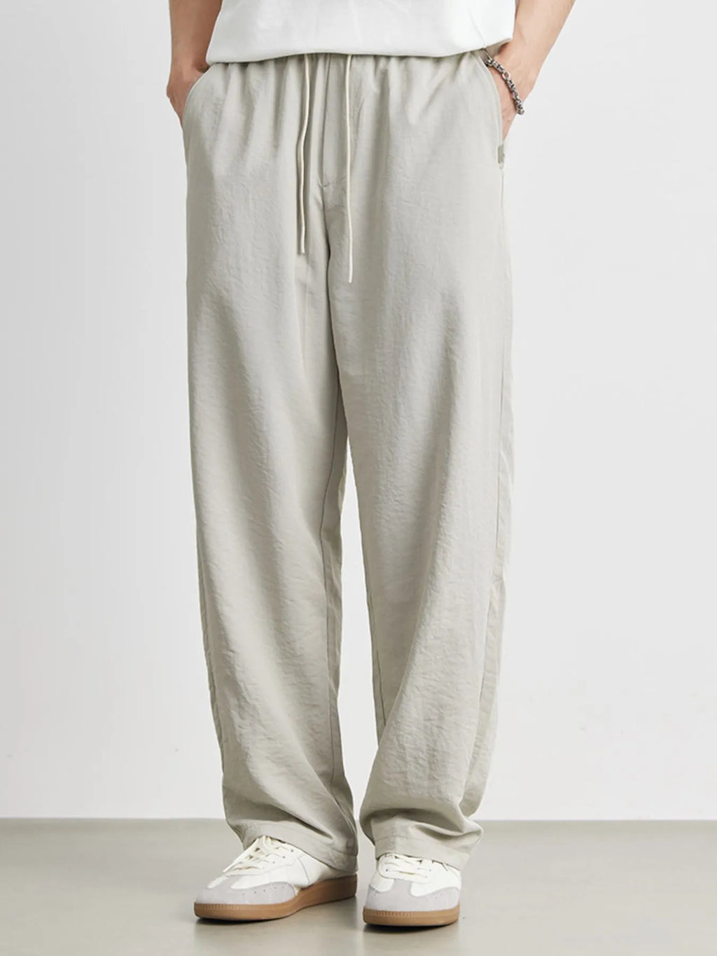 Men's Casual Drawstring Wide Leg Pants