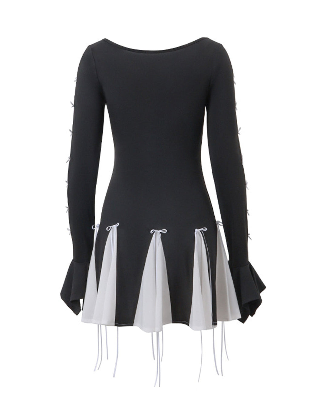 Two Tone Bowknot Decor Mini Dress