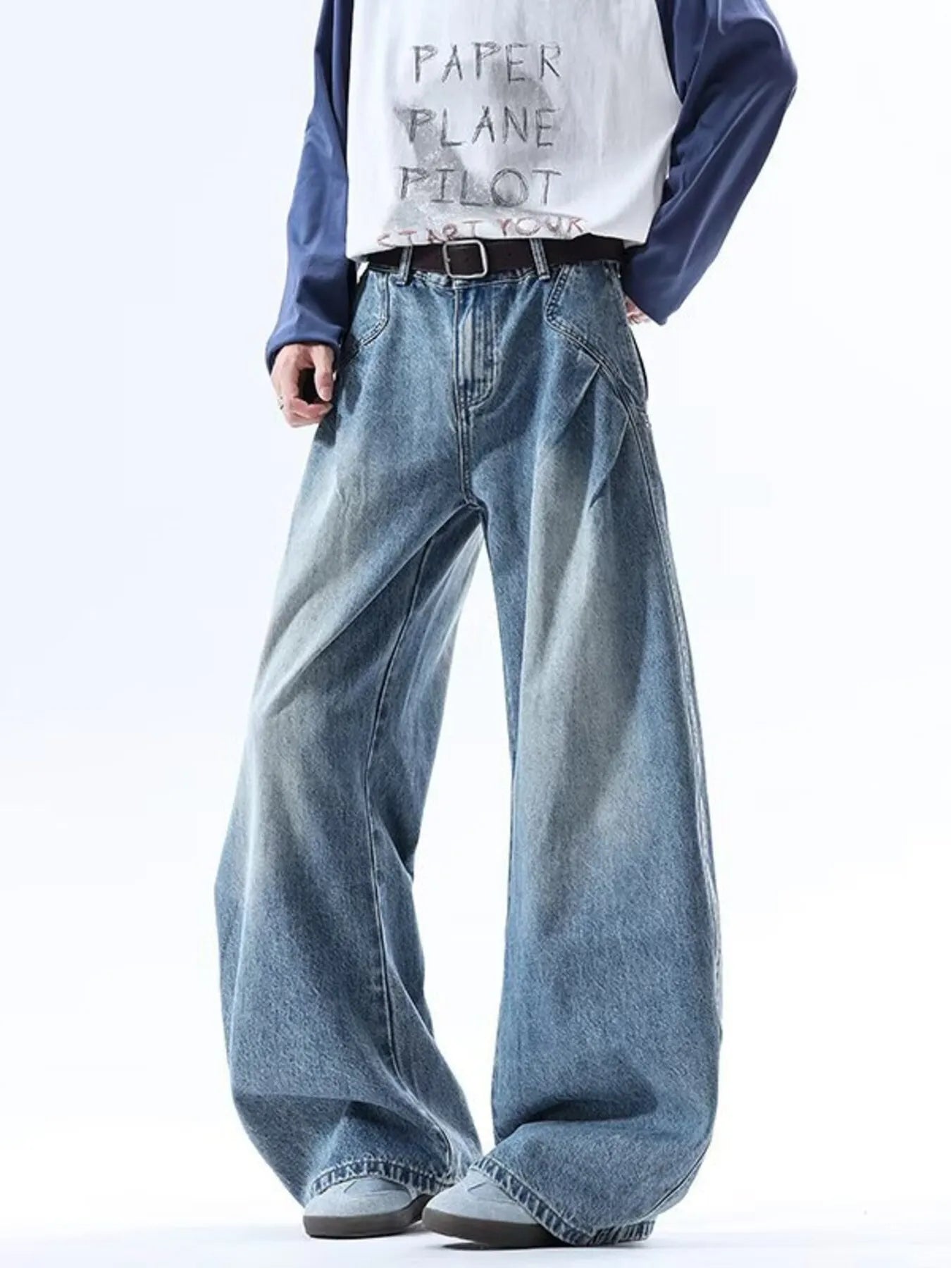 Men's Full Size Wide Leg Jeans Plus Size