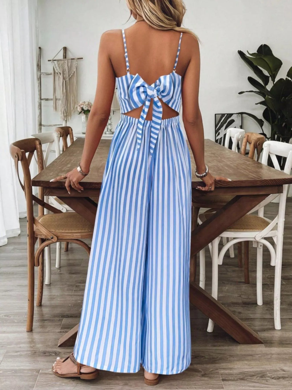 Spaghetti Strap Wide Leg Jumpsuit