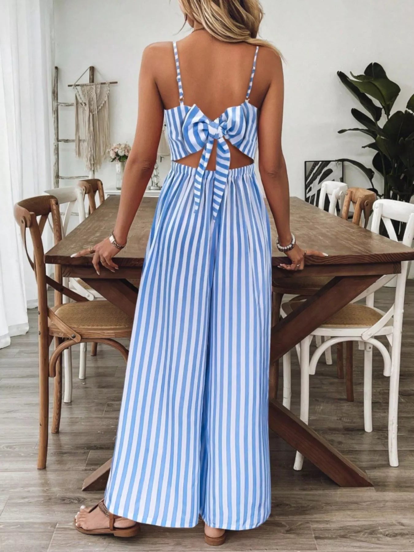 Spaghetti Strap Wide Leg Jumpsuit