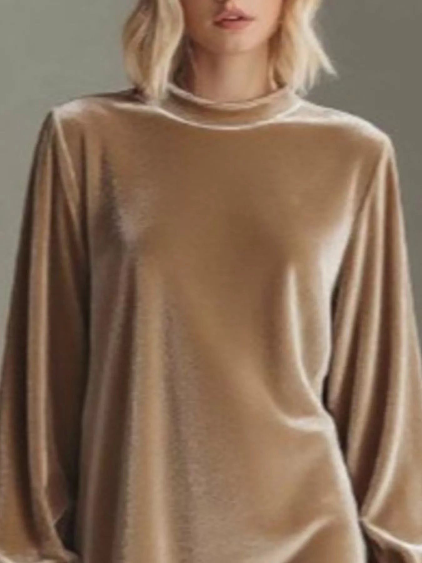 Full Size Velvet Long Sleeve Mini Dress Plus Size