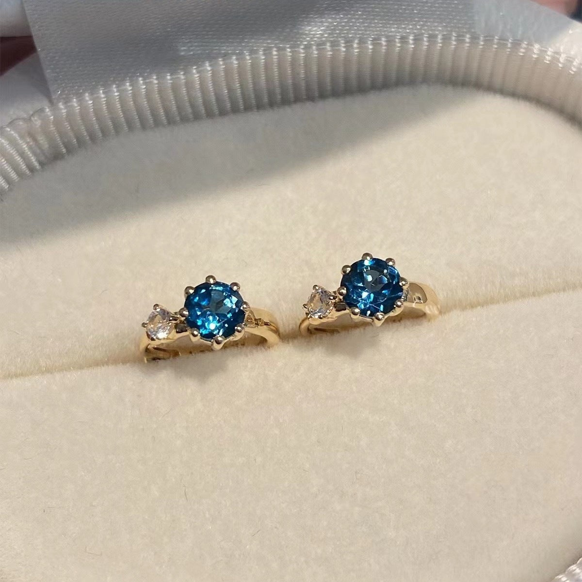 925 Sterling Silver Zircon Hoop Earrings