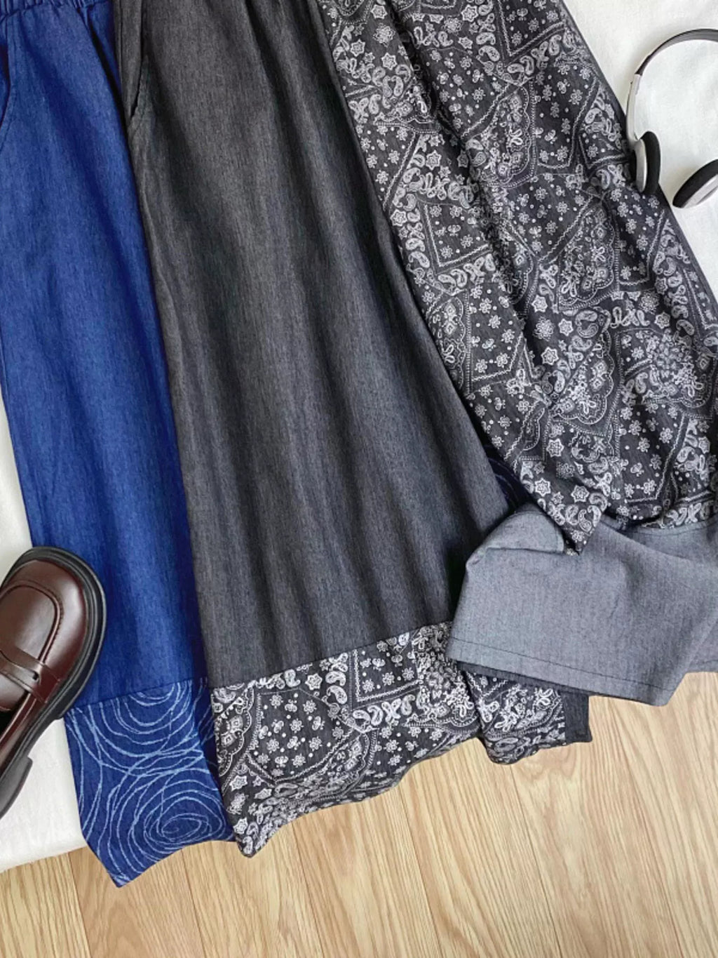 Elastic Waist Printed Jeans