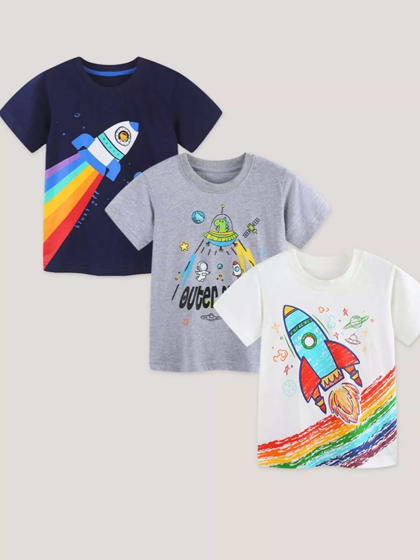 Children's Space Graphic T-Shirt 3 Piece Set