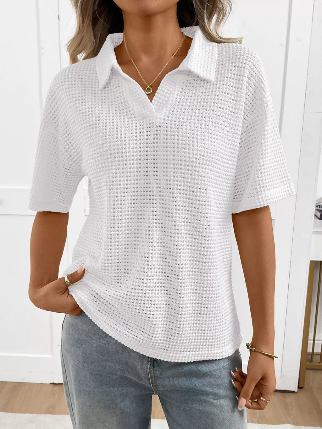 Striped Knit Short Sleeve Top