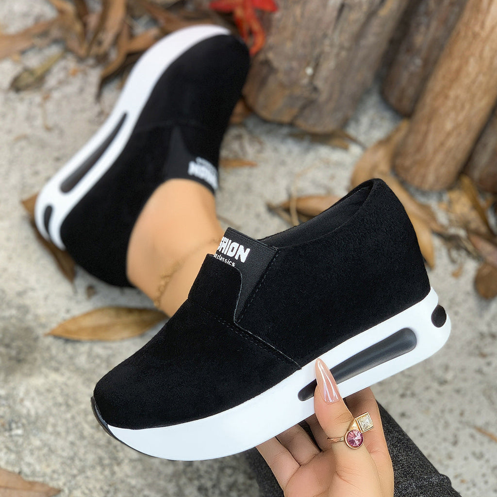 Round Toe Platform Slip-Ons