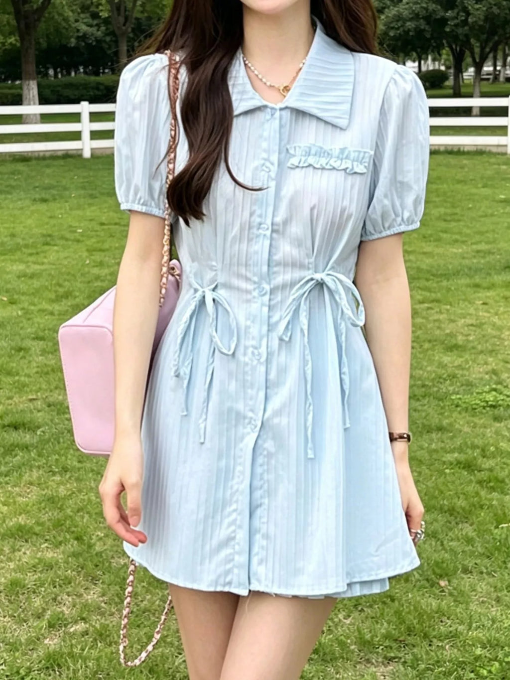 Tied Button Up Shirt and Shorts Set