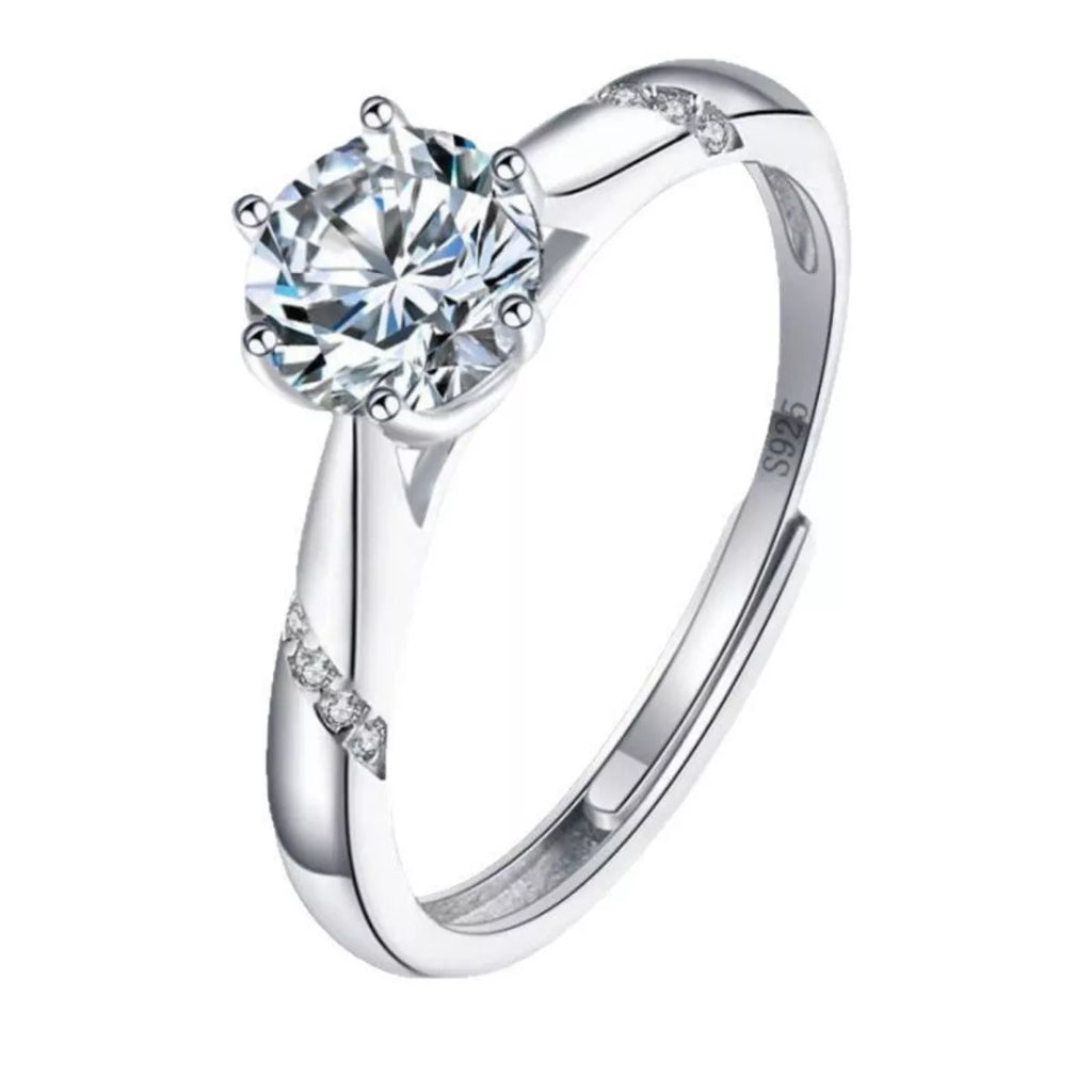 1 Carat Moissanite 925 Sterling Silver Ring