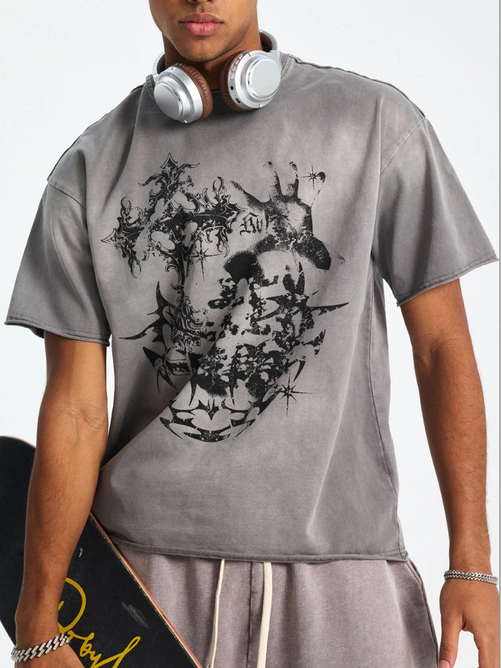 Men's Graphic Round Neck Short Sleeve T-Shirt
