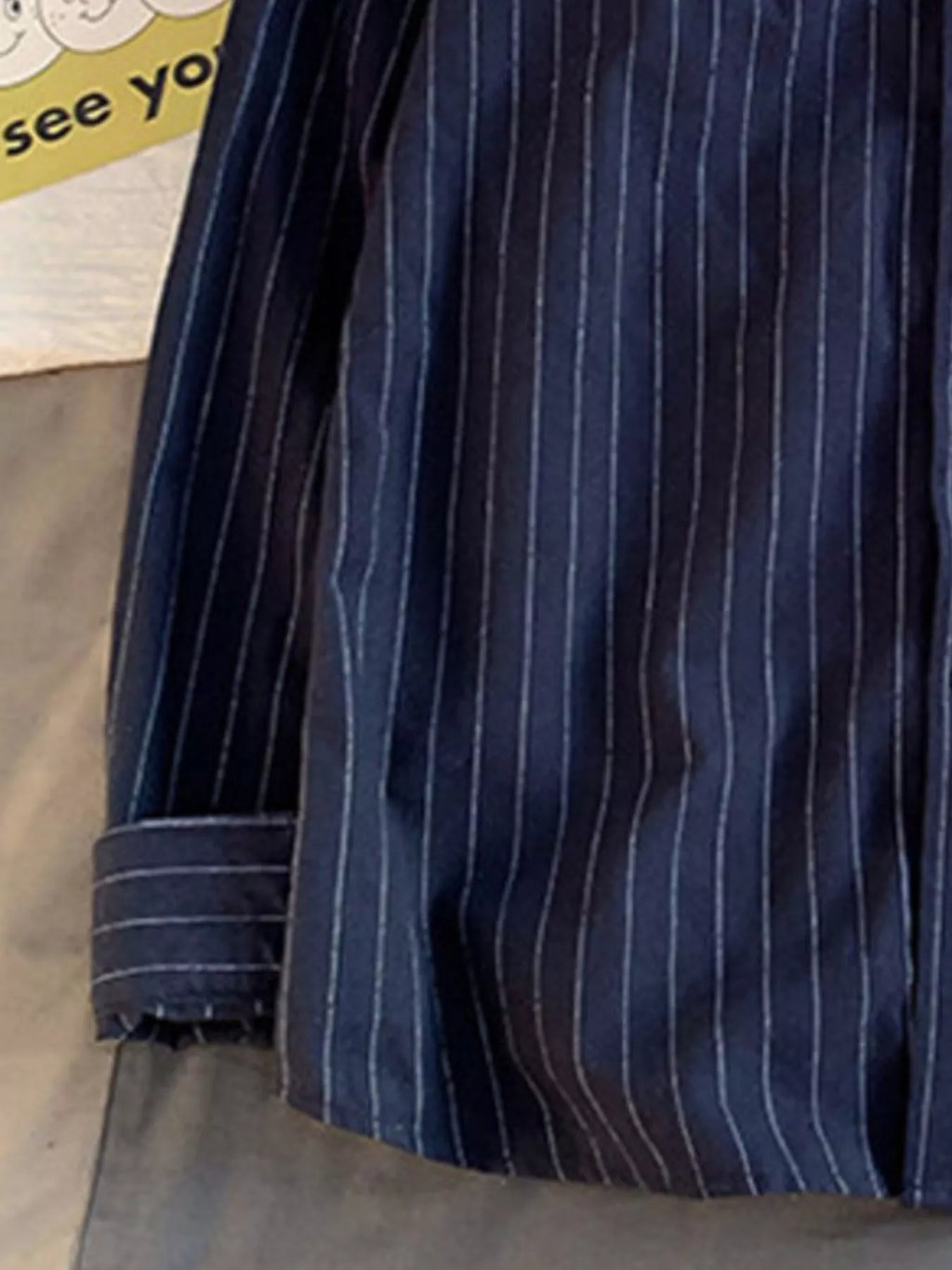Men's Plus Size Casual Striped Long Sleeve Shirt