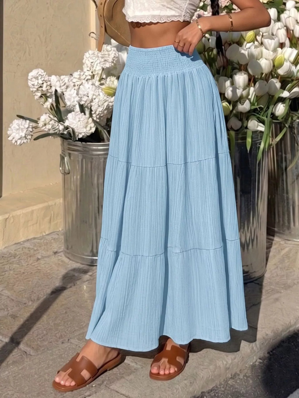 Tiered Flowy Maxi Skirt