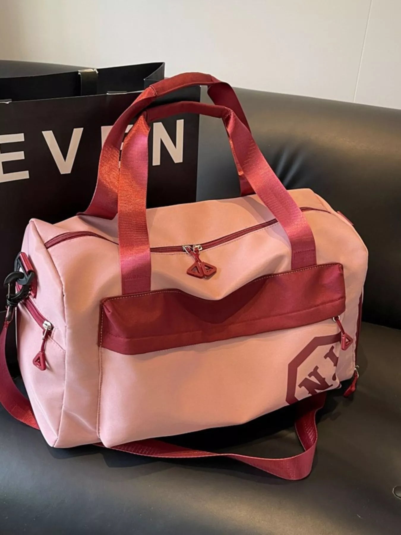 Contrast Oxford Cloth Travel Bag