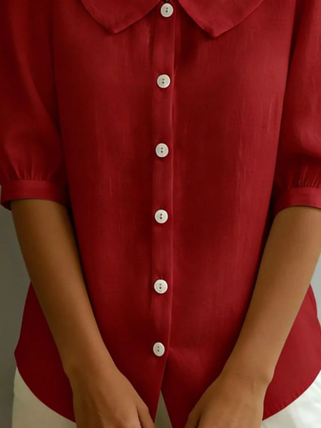 Peter Pan Collar Puff Sleeve Shirt