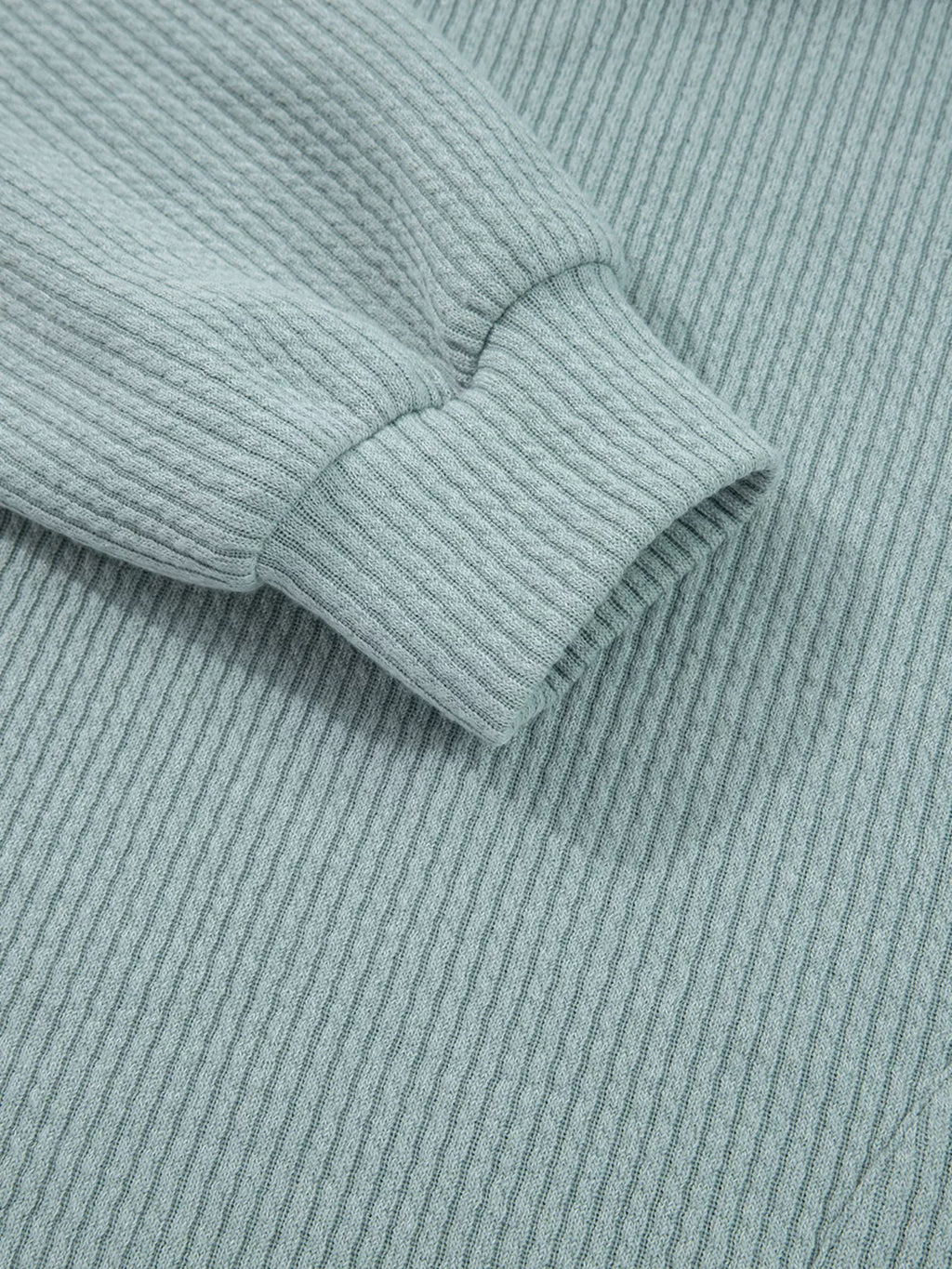 Ribbed Drop Shoulder Knit Hoodie