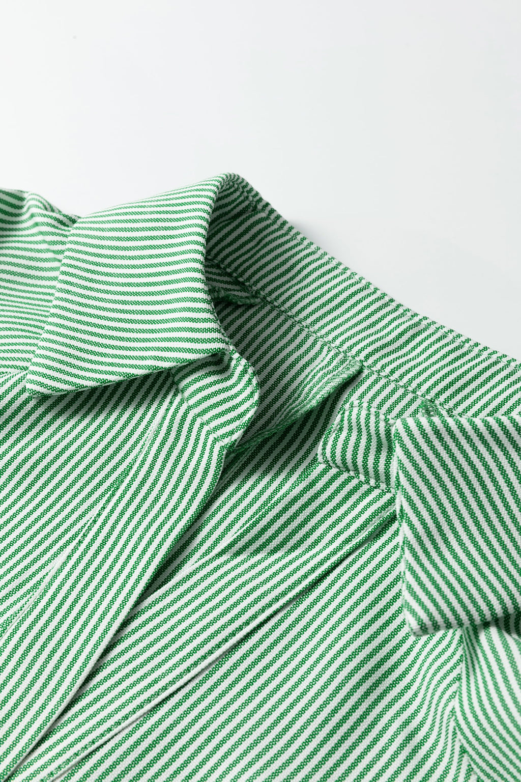 Stripe Tied Short Sleeve Collared Blouse