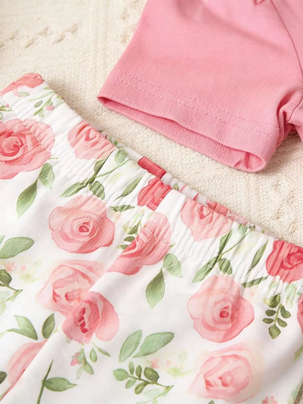 Children's Ruffle Top & Floral Print Pants Set