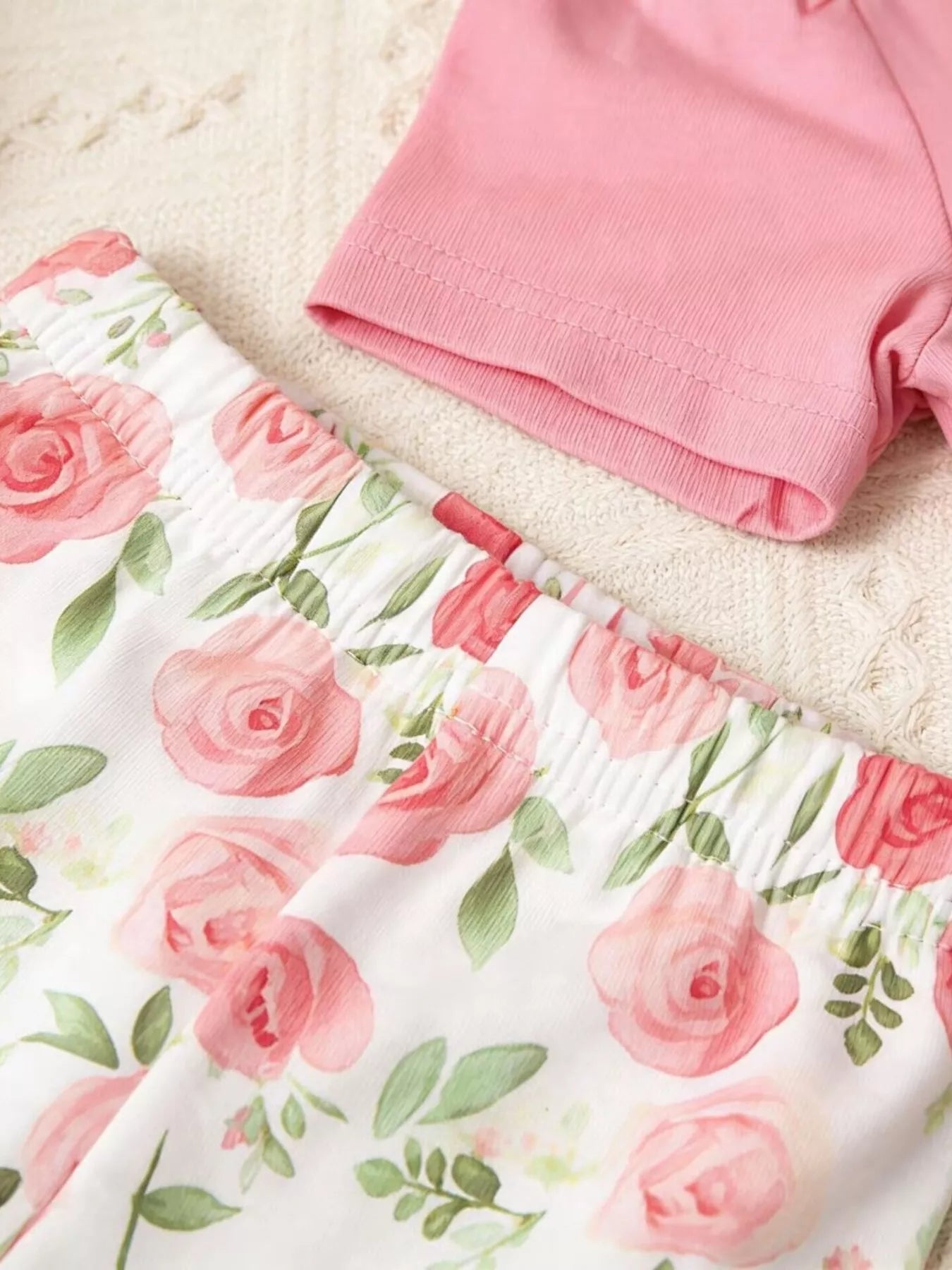 Children's Ruffle Top & Floral Print Pants Set