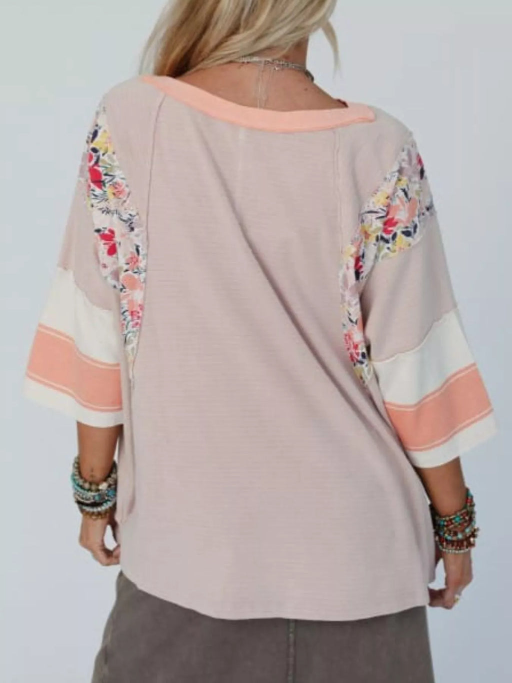 Striped Floral Long Sleeve T-Shirt