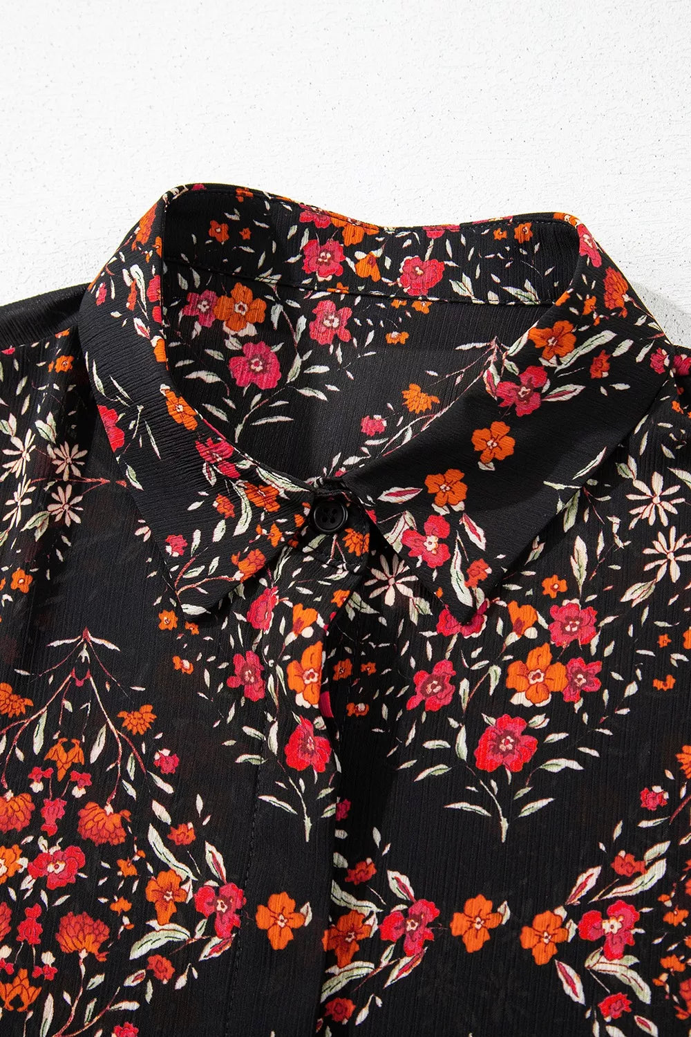 Vintage Floral Print Button-Down Shirt