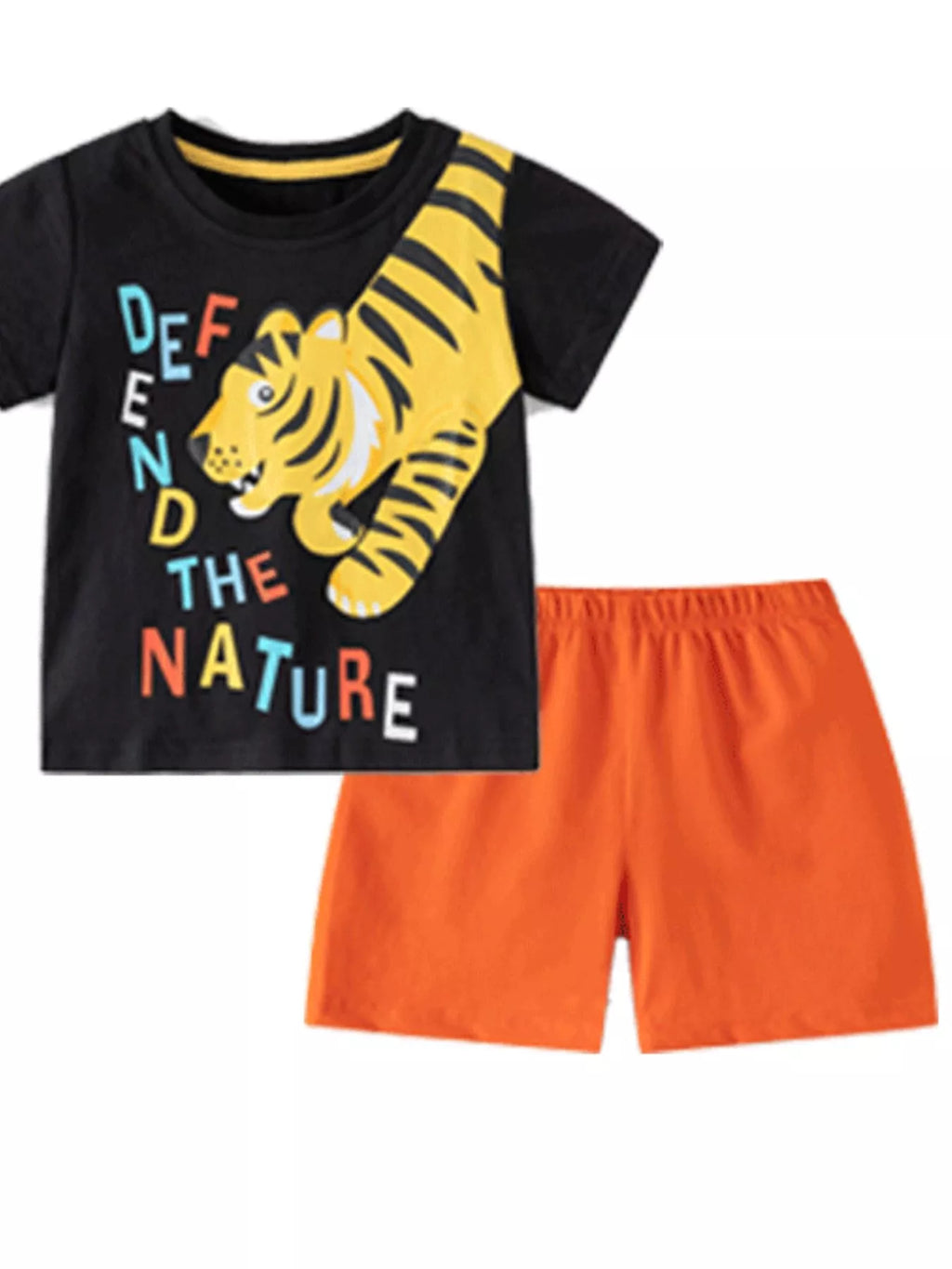 Children's Tiger Graphic Tee & Shorts Set