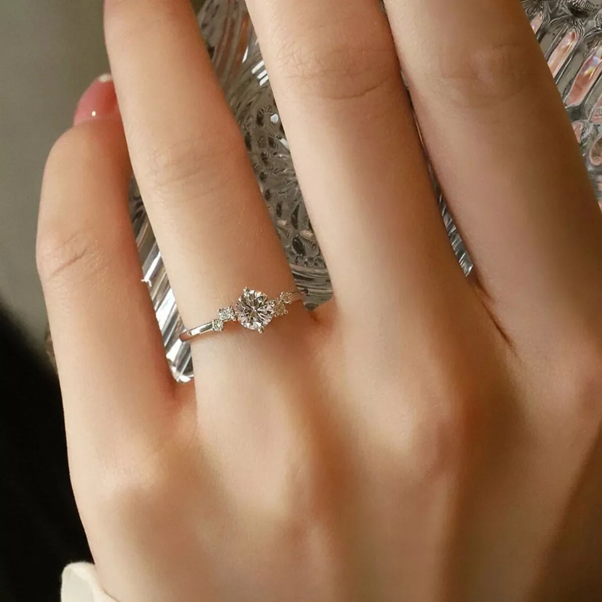 1 Carat Moissanite 925 Sterling Silver Ring