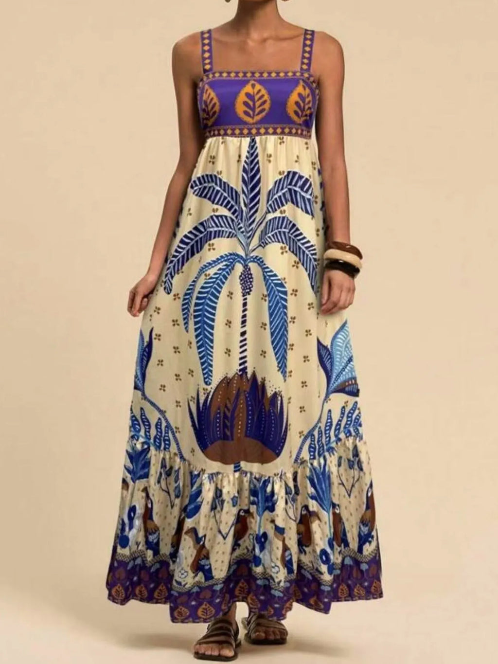 Tropical Print Maxi Cami Dress