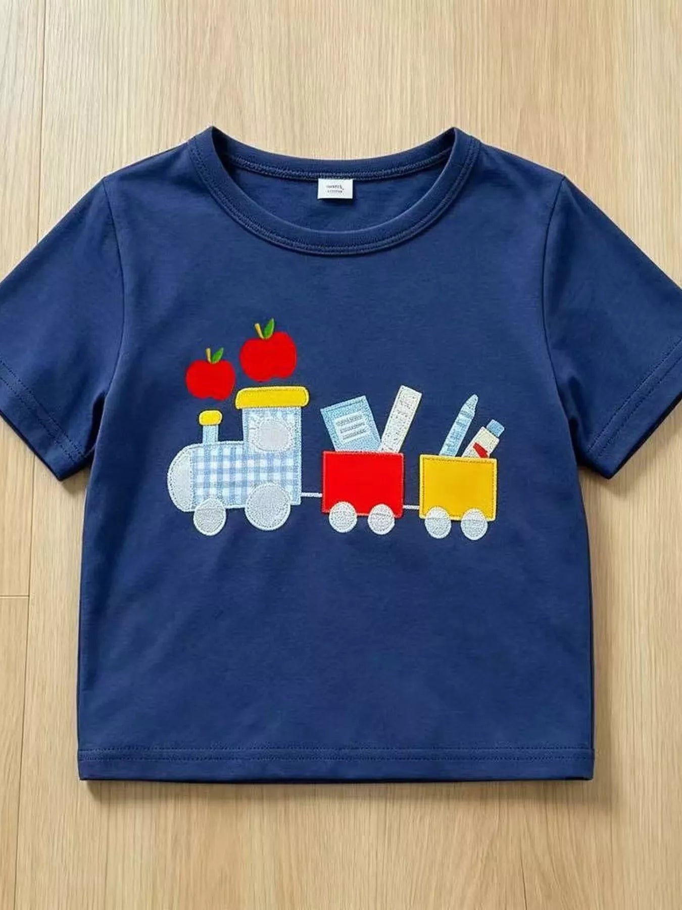 Children's Embroidered Round Neck Tee and Shorts Set