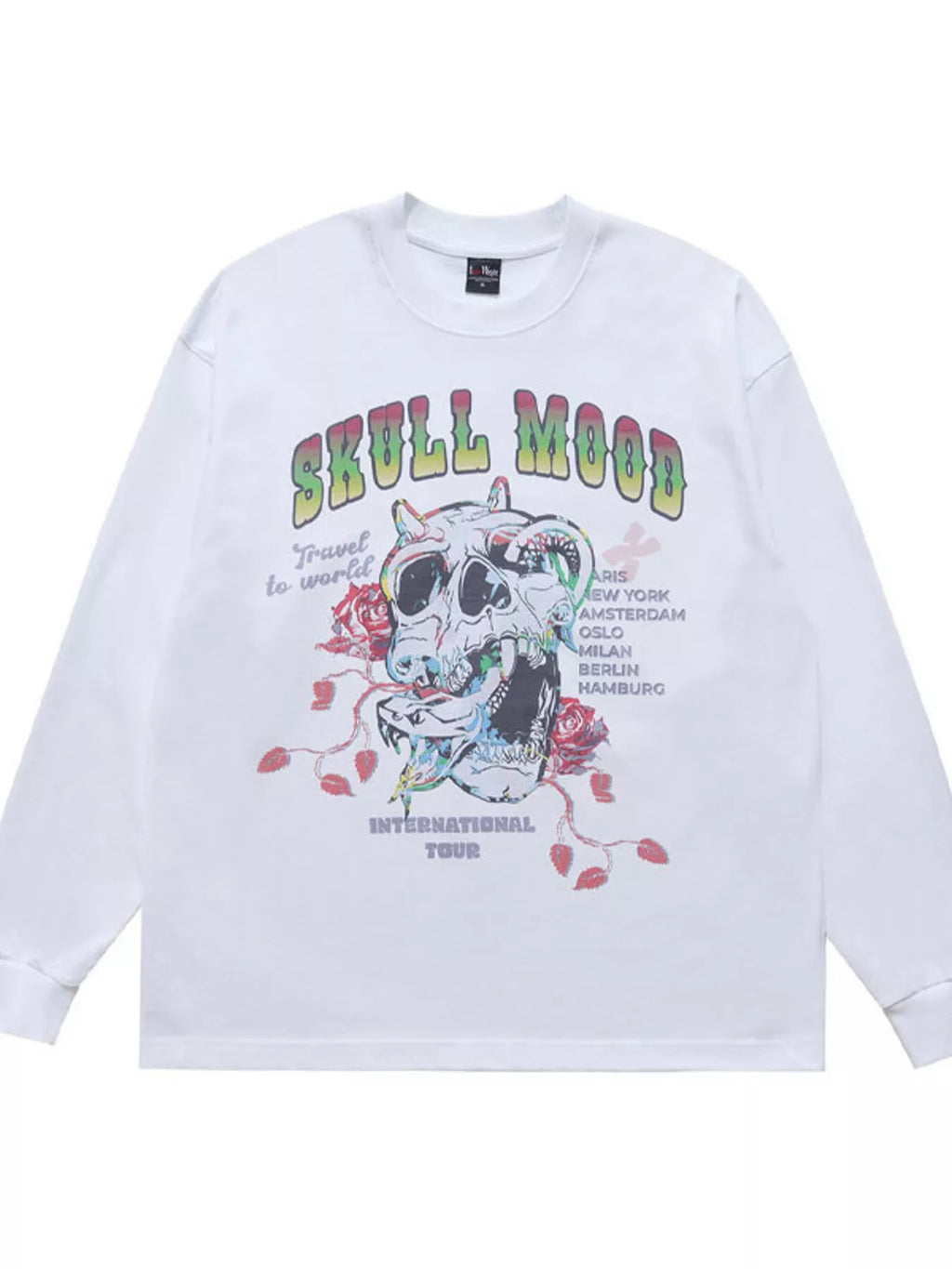 Men's Skull Mood Graphic Long Sleeve T-Shirt