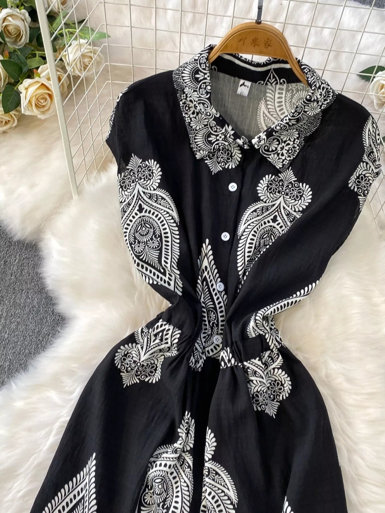 Button Front Wide Leg Jumpsuit