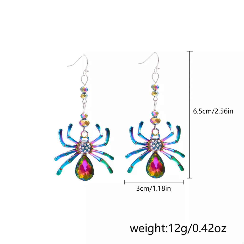 Colorful Spider Drop Earrings