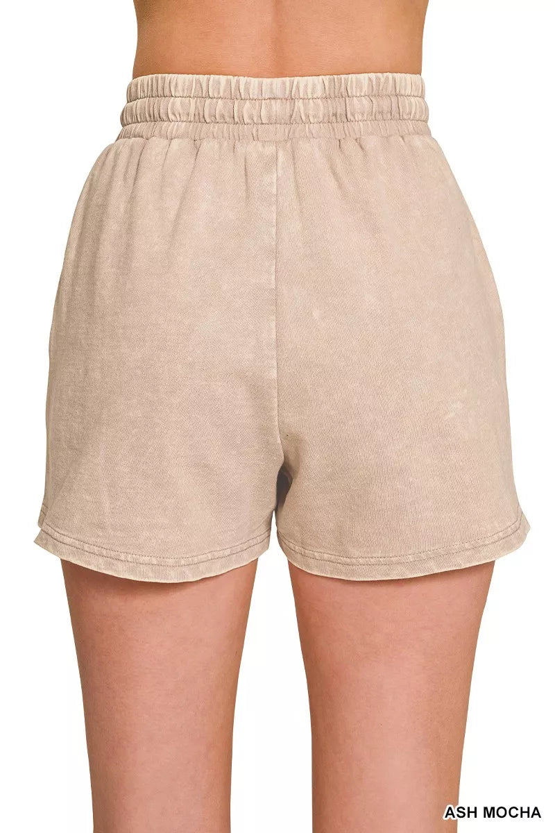 Zenana French Terry Acid Washed Relaxed Top & Short Set
