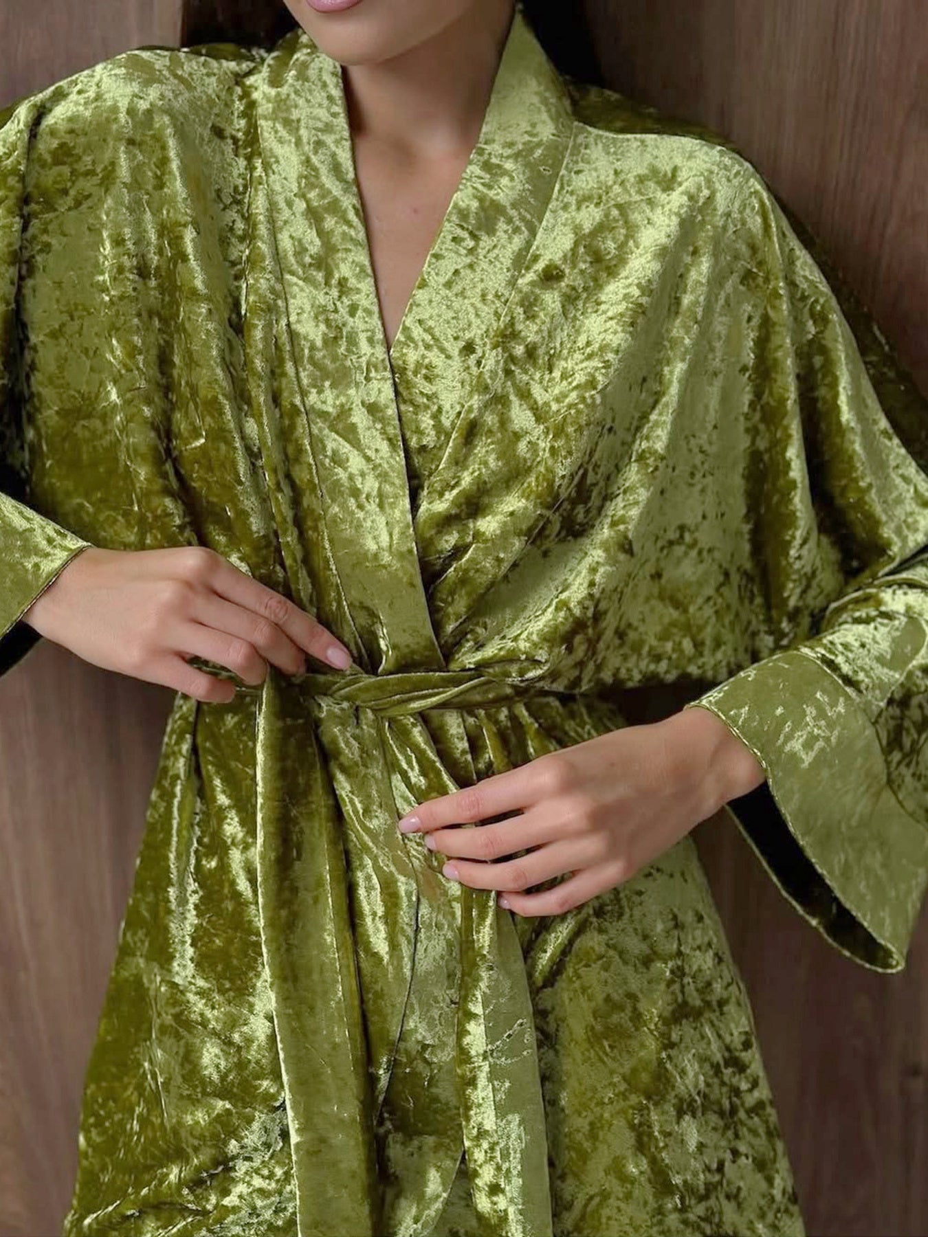 Velvet Tie Waist Top and Pants Set