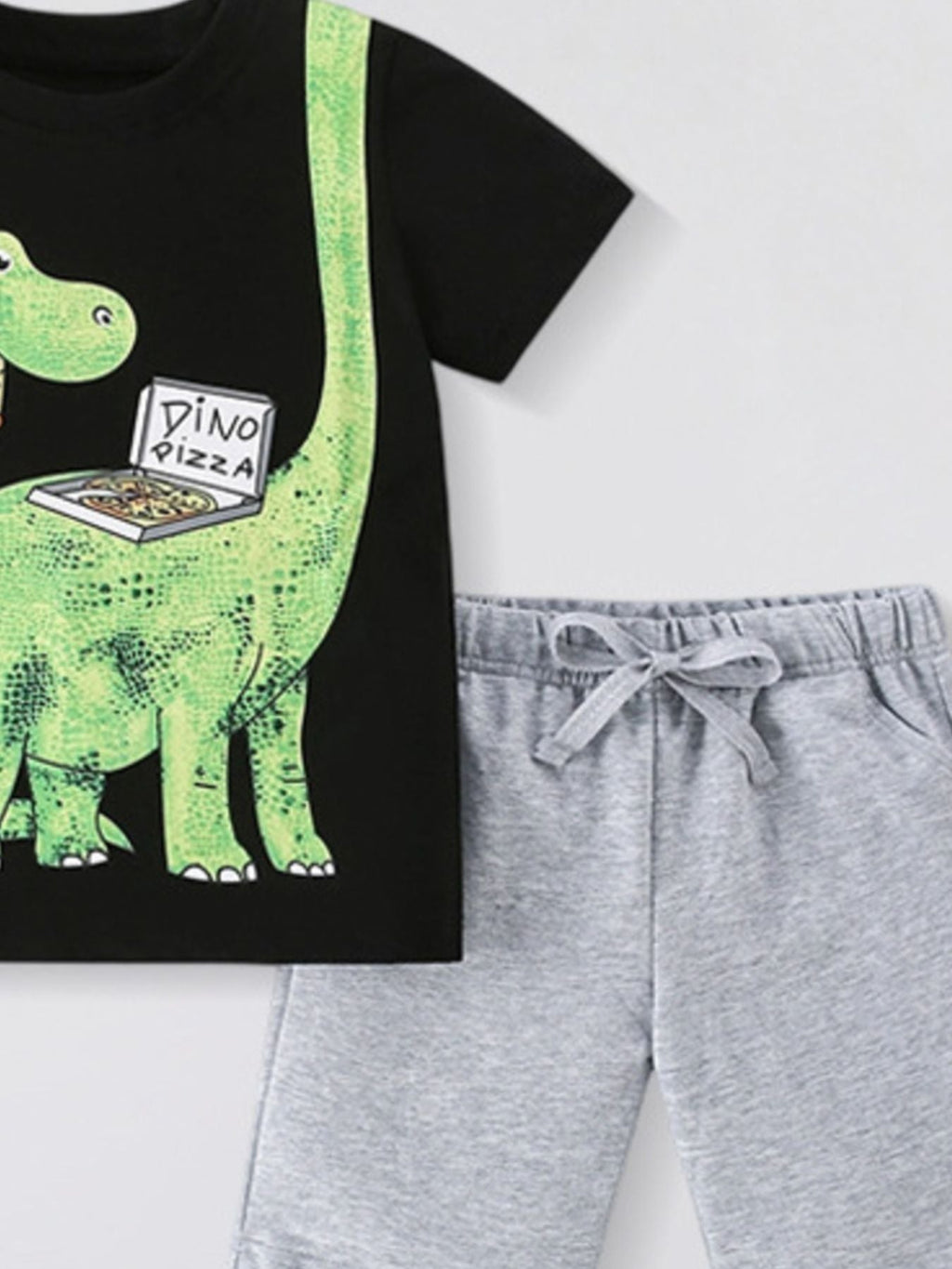 Children's Dinosaur Round Neck Tee and Shorts Set