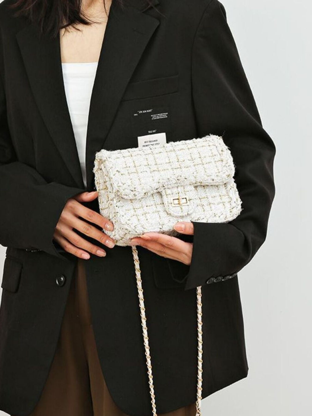 Tweed Chain Shoulder Bag