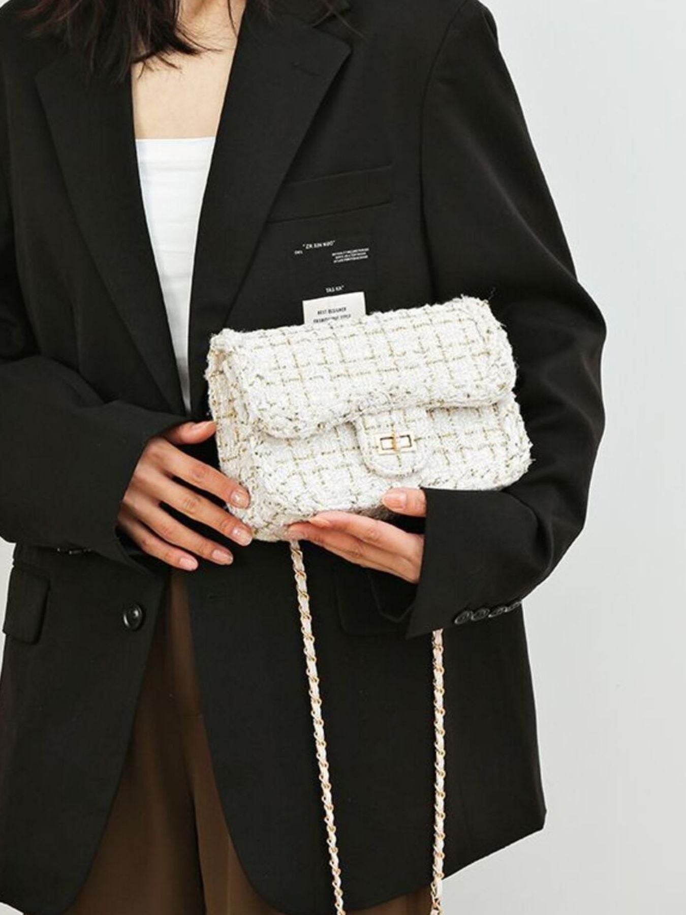 Tweed Chain Shoulder Bag