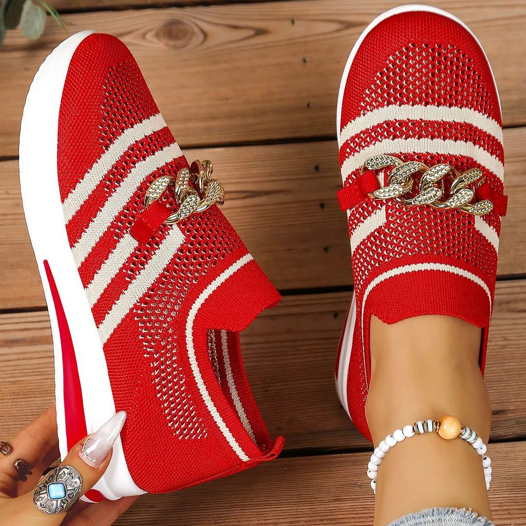 Round Toe Mesh Slip-Ons