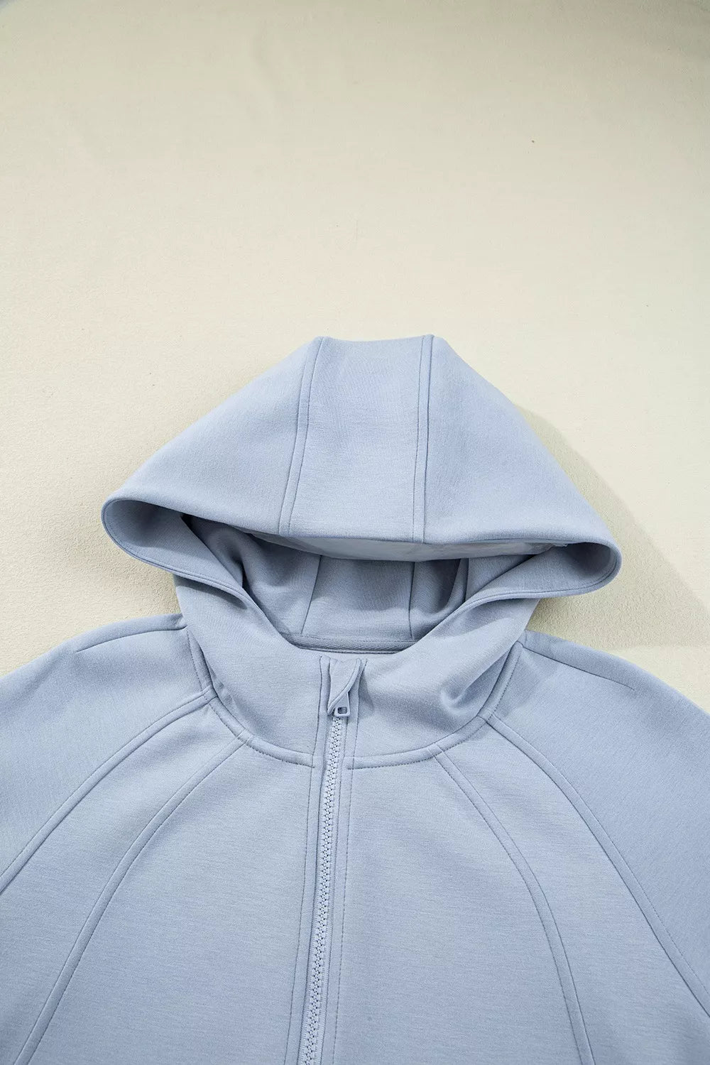 Half Zip Thumbhole Sleeve Hoodie and Pants 2pcs Outfit
