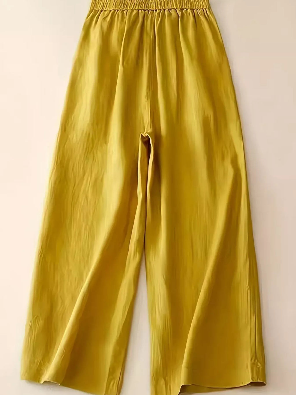 Wide-Leg Button-Decorated Pants