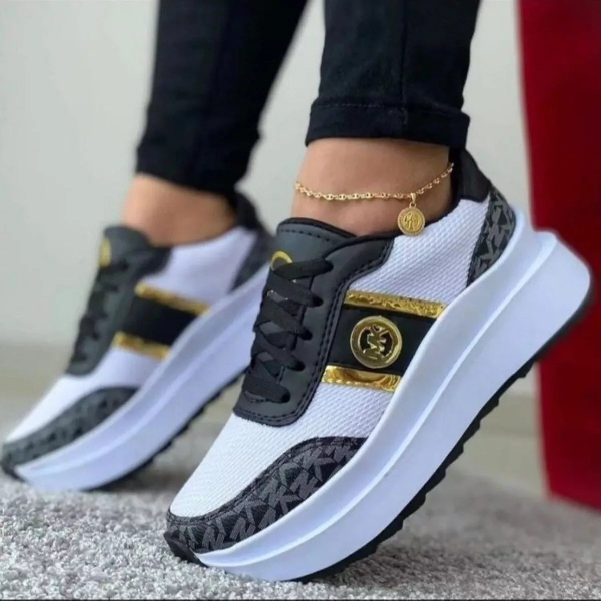 Round Toe Platform Sneakers