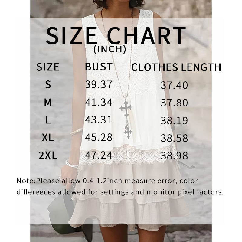 Sleeveless Lace Patchwork Sundress Clothes Casual Dresses