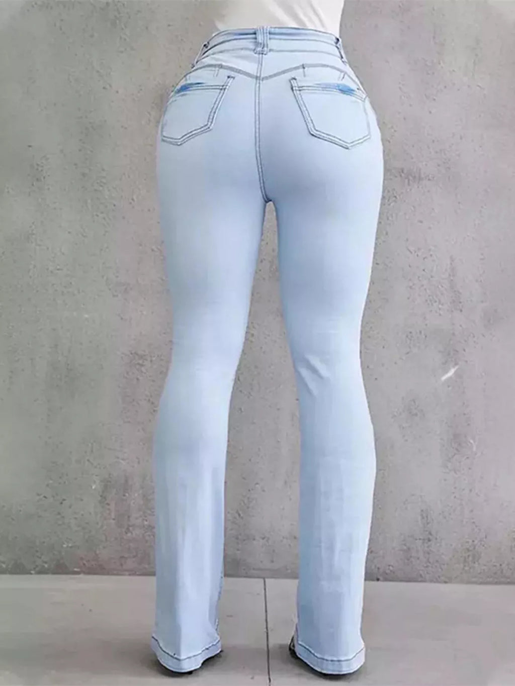 Full Size Wash High-Waisted Flare Jeans Plus Size