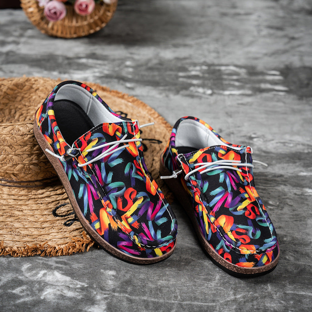 Colorful Printed Casual Loafers