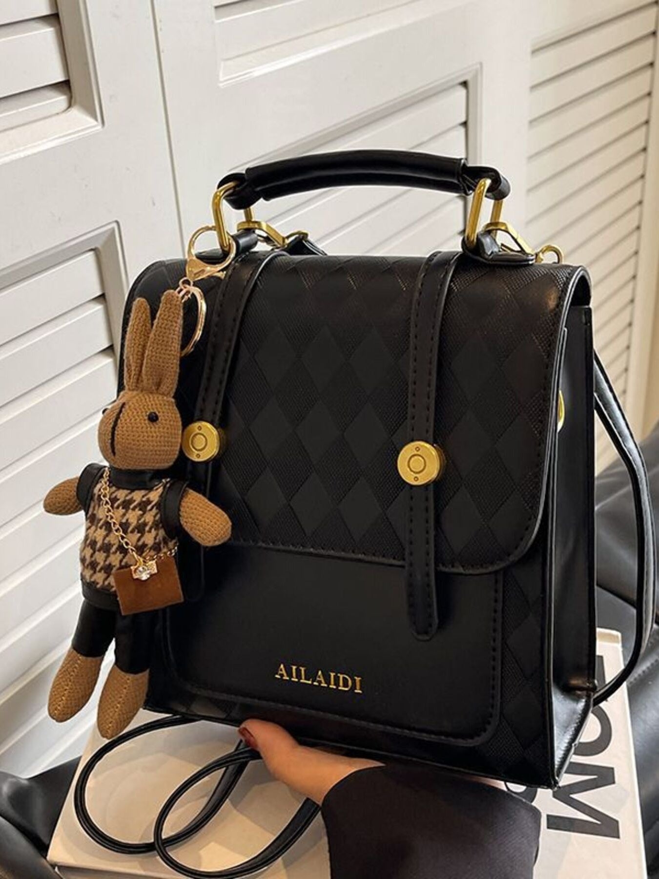 Quilted Flap Backpack Bag
