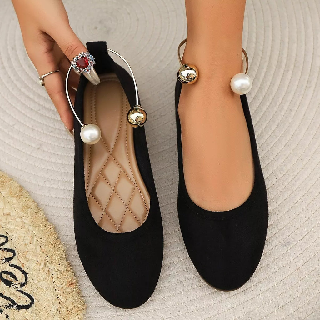 Pearl Ankle Strap Slip-Ons