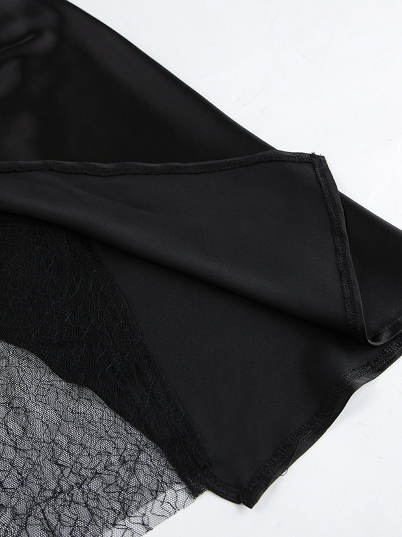 Lace Panel Midi Skirt