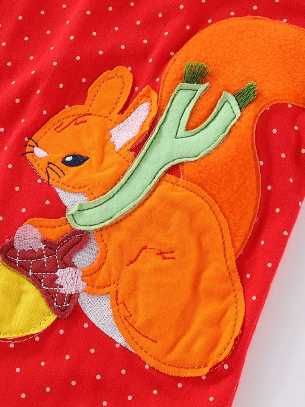 Children's Animal Applique Long Sleeve Dress