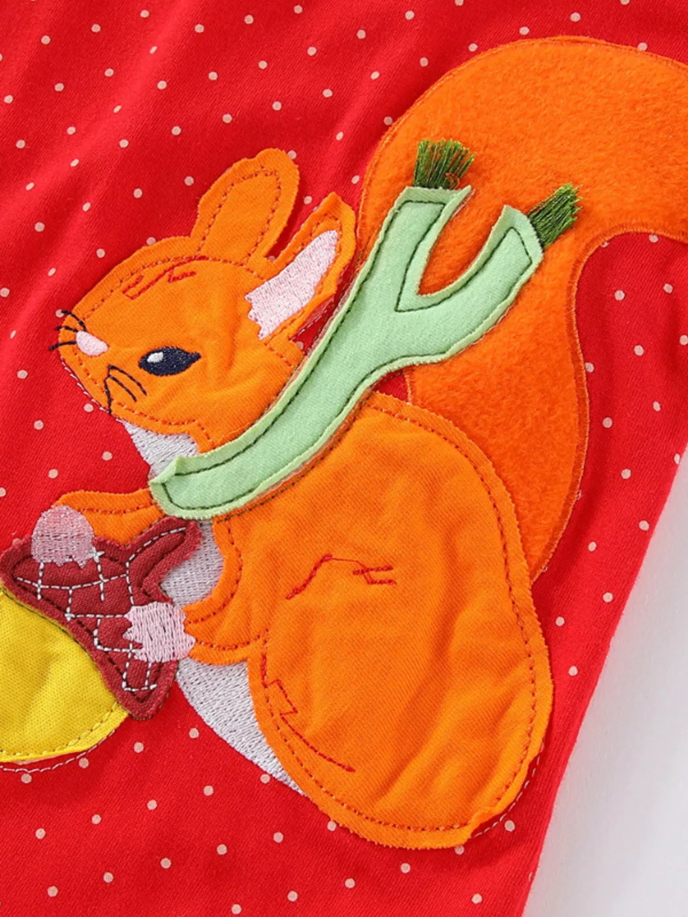 Children's Animal Applique Long Sleeve Dress