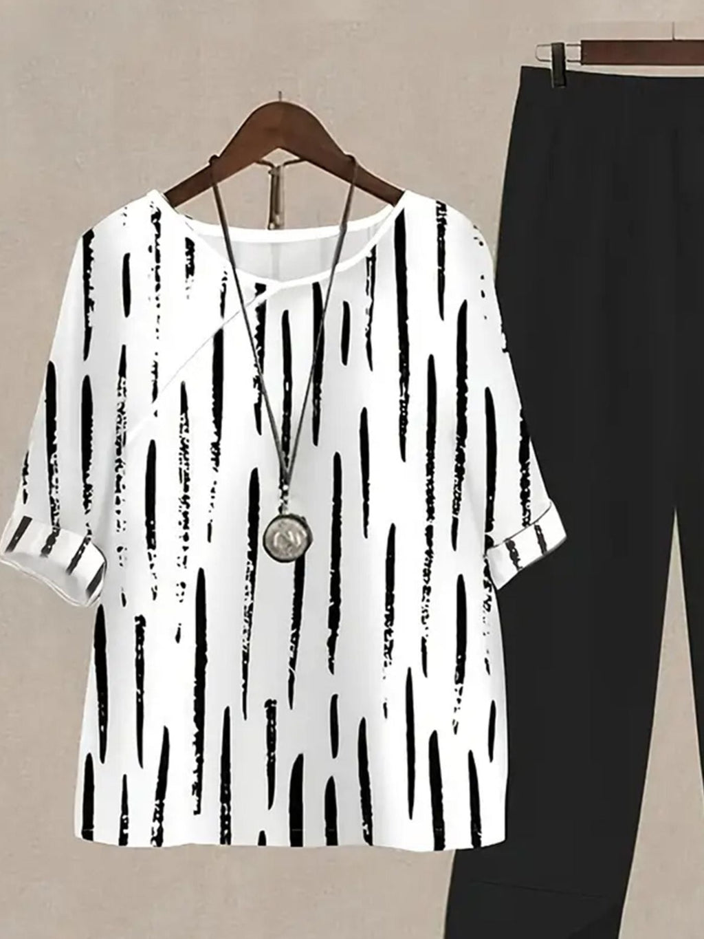 Printed Half Sleeve Top and Pants Set